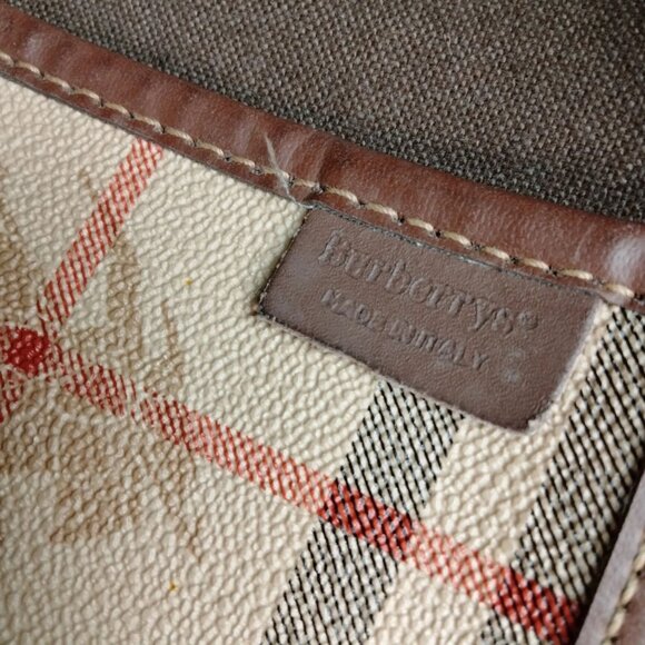 (L4) Authentic Burberry Travel Bag Brown PVC Luxury Vintage Designer Handbag - Picture 8 of 8